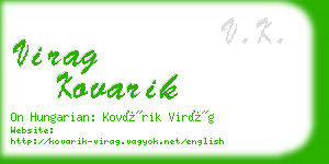 virag kovarik business card